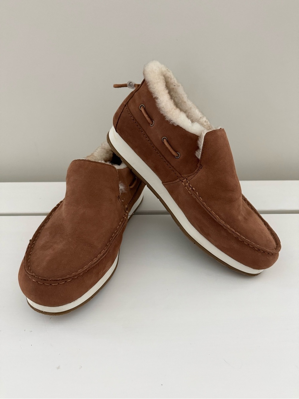 Sperry Moc-Sider Premium Plush Lined Slip-On Shoes Brown Size 10
